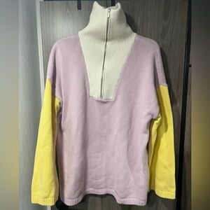 Express Colorblock Quarter Zip Sweater